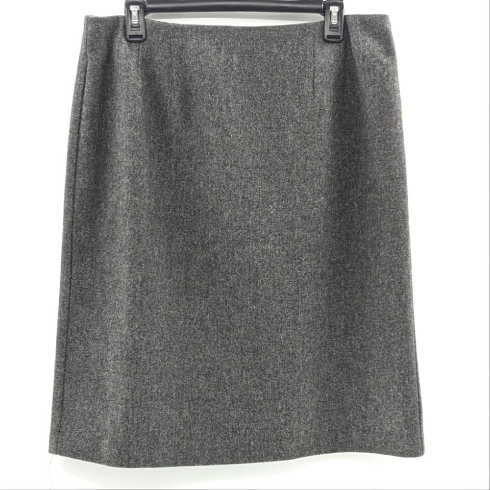 JG Hook Vintage Woolmark Gray Solid Wool Pencil Mini Skirt Size 14